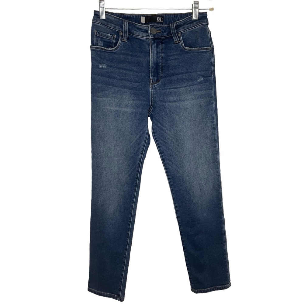 KUT from the Kloth Reese High Rise Fab Ab Ankle Straight Leg Jean SIZE 2L